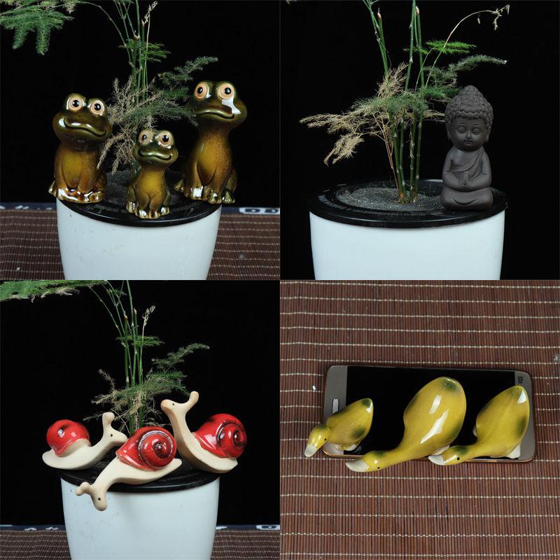 Violet arenaceous fingertips tea pet furnishing articles furnishing articles unique carried the young monk more meat basin decorative furnishing articles furnishing articles play tea tea tray