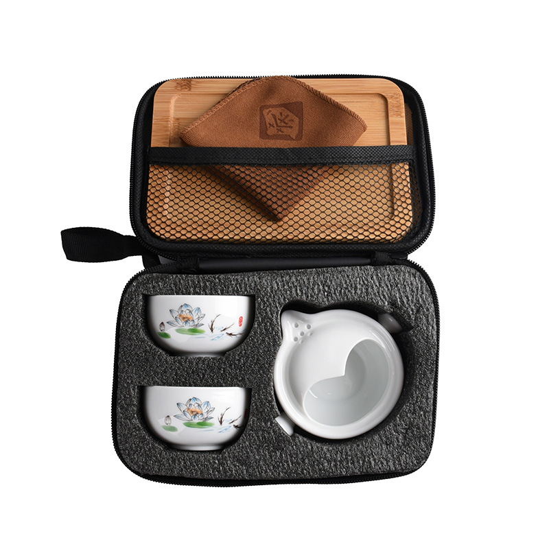 T a cup a pot of a second cup of office ceramic cup tea cup two cups of portable kung fu tea set