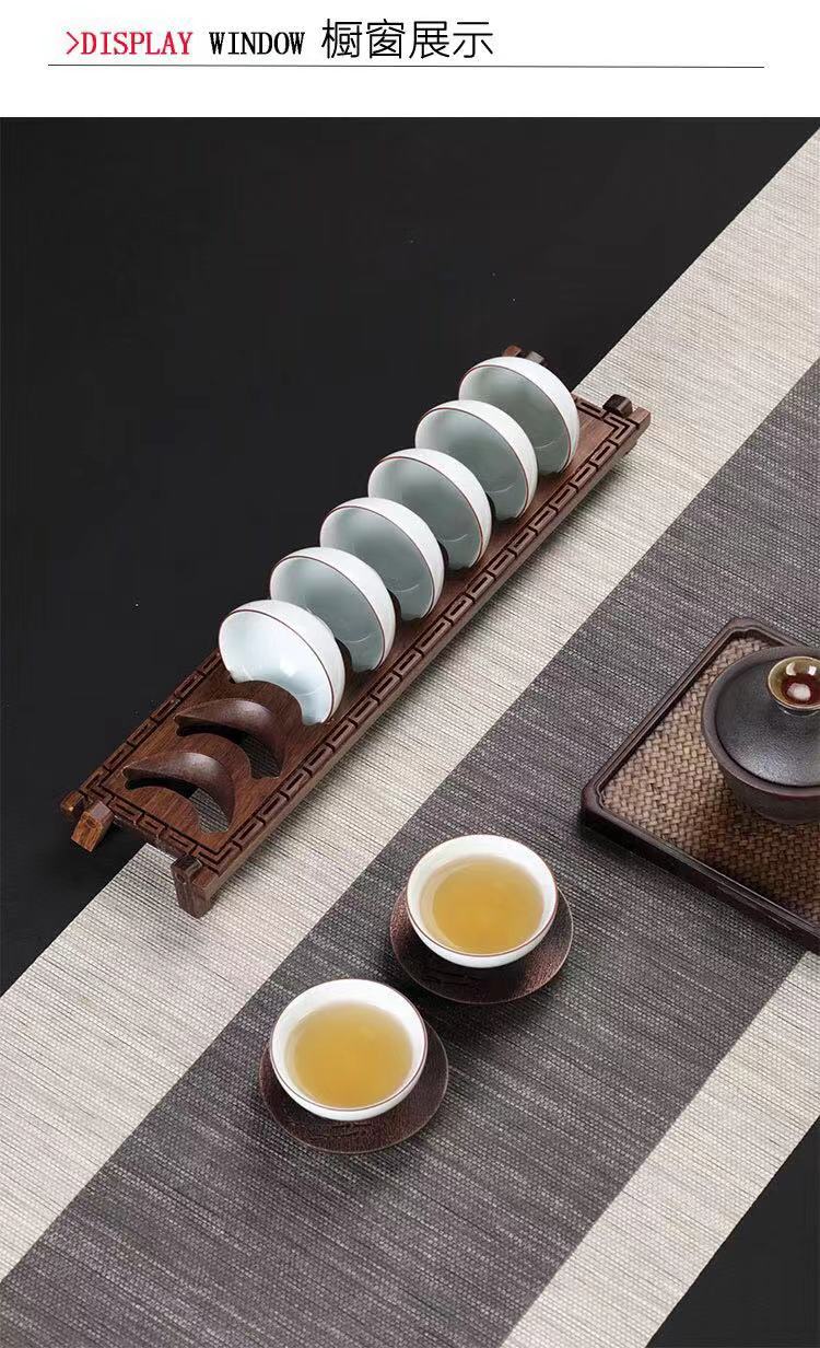 T receive Chinese tea cup rack shelf bamboo cup dual - use cup frame folding drop tea tea set with zero