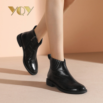 Chelsea Boots Womens Single Boots 2021 New thick-soled boots Childrens autumn and winter shoes Joker black short boots