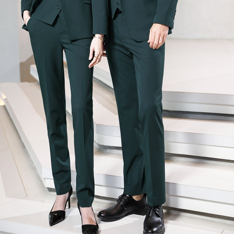 Spring and Autumn Men's and Women's Professional Dress Pants, High Elasticity, Wrinkle-Free Work Pants, Coffee Color, Dark Green Professional Suit Pants