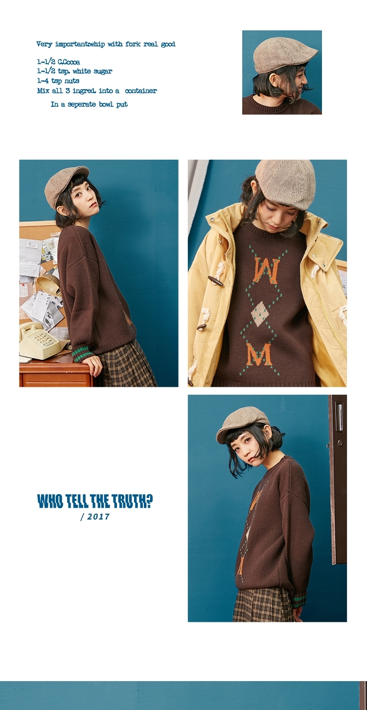 Omont khuyến mãi giảm giá 50% lưới mắt cáo hình kim cương jacquard áo len cổ tròn áo len nữ áo len dài tay mùa thu đông - Đan Cardigan áo len cổ lọ nữ