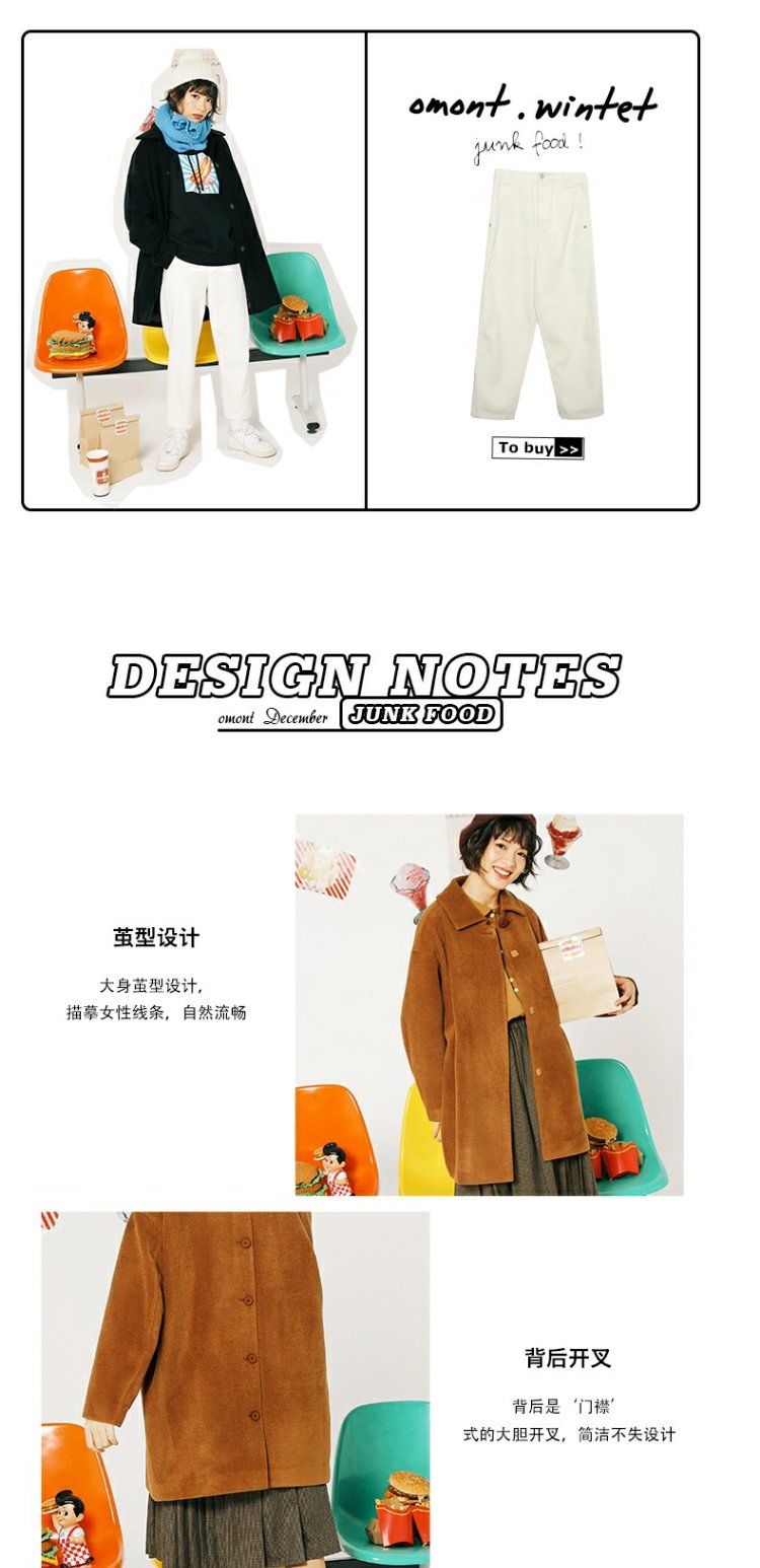 Omont Giảm 60% phần dài 茧 Áo khoác len nữ học sinh dày len đen mùa thu đông - Accentuated eo áo áo khoác nữ dài hàn quốc