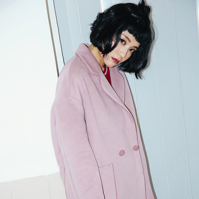 taobao agent omont Retro long woolen coat, demi-season jacket, maxi length