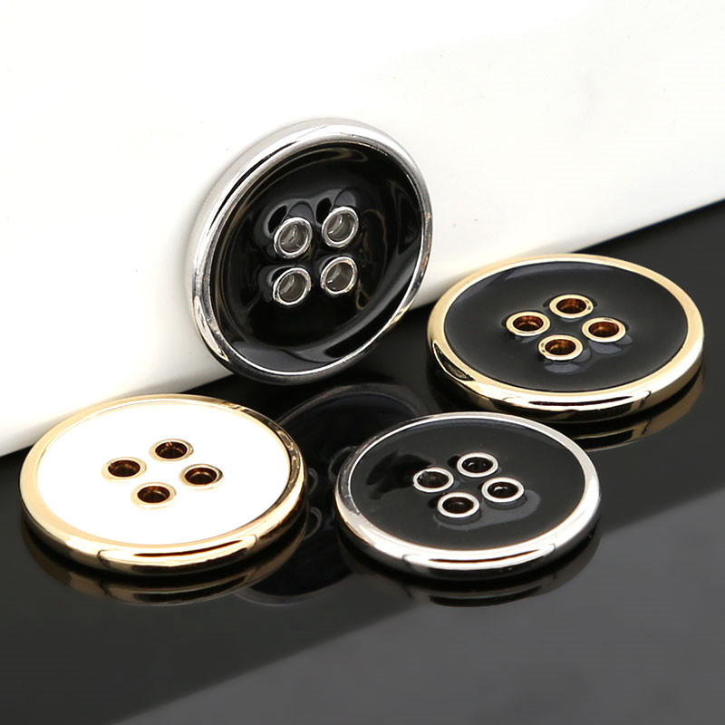 Metal four-eye button suit suit button round high-end coat windbreaker button women's coat top big button