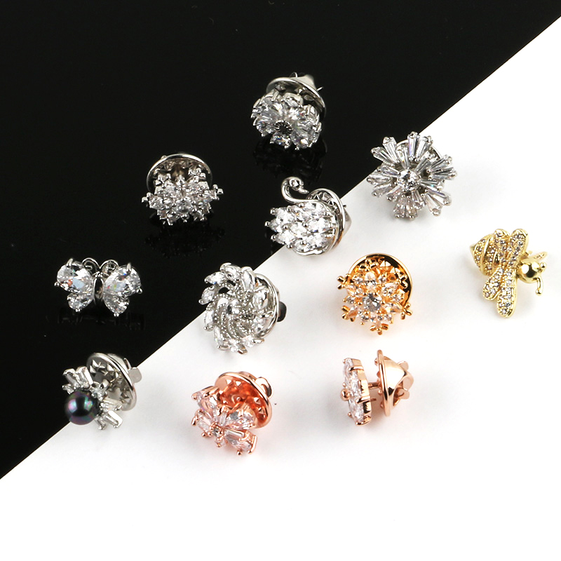 Anti-naked women's clothes brooch buckle collar V-neck fixed invisible small button Shirt decoration nail-free dark buckle cufflinks