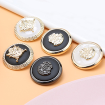 Metal button round wild windbreaker coat decorative button black high-end suit trousers clothes button accessories