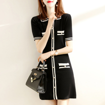 SANDRO MOCOLONI SUMMER NEW POLO COLLAR DRESS Dress Port Taste Vintage Light Lavish Design Feel Little Black Dress