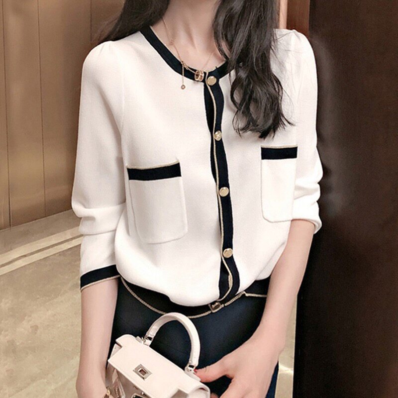 Sandro Moscoloni Light Luxury Sweater Knitted Sweater 2022 Spring Temperance Short Coat