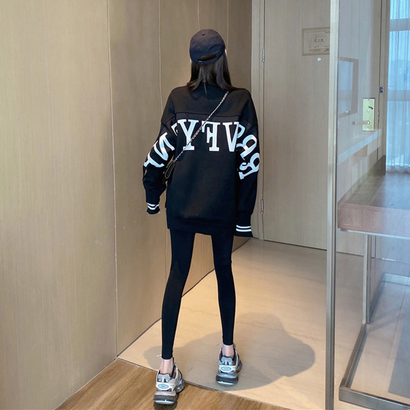 Sandro Moscoloni 2023 new sweater female early spring printed round collar sleeve loose design tops