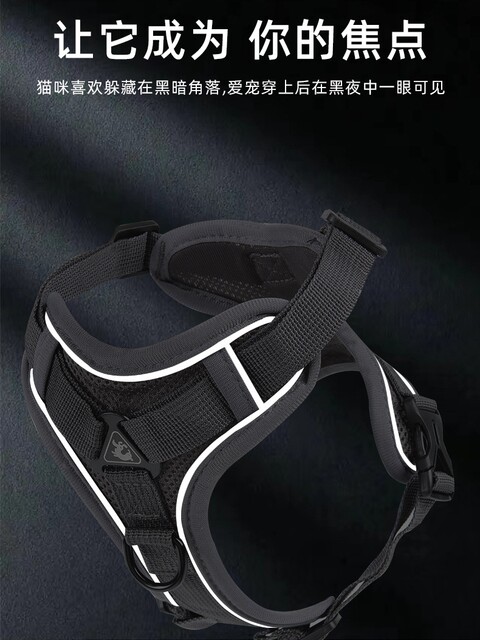 Cat Leash Vest-Style Anti-Escape Adjustable Harness for Walking Cats, Comfortable and Breathable Dog Leash