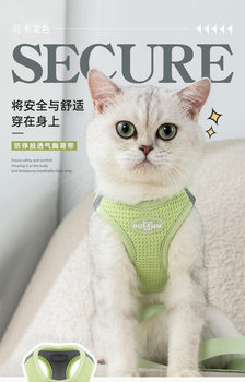 New Cat Harness Leash to Prevent Escape, Special Vest-Style High-Appearance Magic Tape for Small Kittens, Cat Walking Leash
