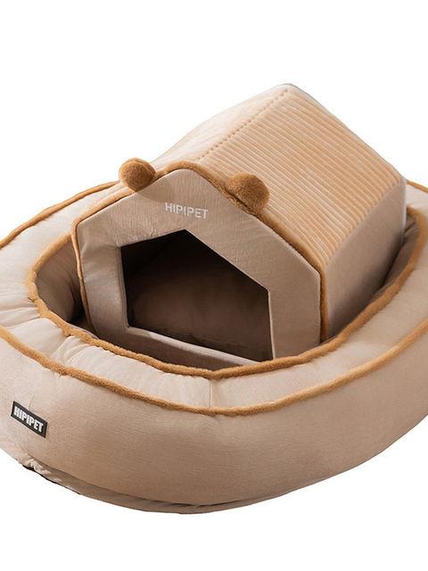 New Style House-Shaped Oval Dog Bed, Warm and Secure in Winter, Suitable for All Seasons, Detachable Dog House for Small and Medium-Sized Dogs