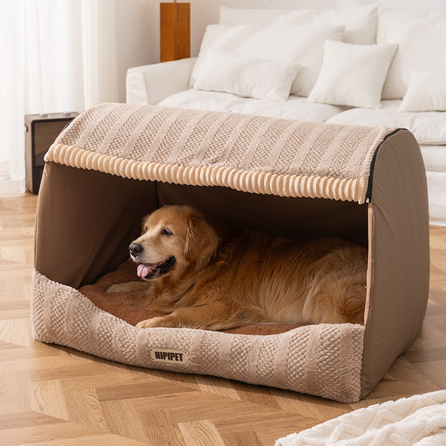 New Drawer-Style Dog Bed, Winter Warm Semi-Enclosed Cat Bed, Suitable for Medium and Large Dogs Like Golden Retrievers, Detachable Pet Bed