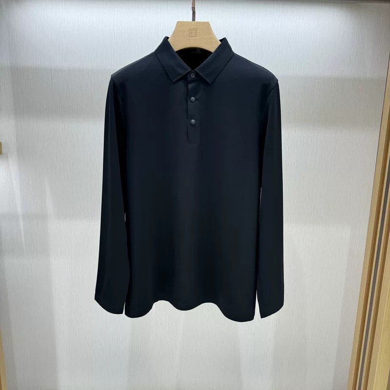 Bosssunwen Bosswen 24 Autumn and Winter 2-Color Lapel Long-Sleeved T-Shirt 143220250470 Tag 2380 Bosssunwen Bosswen 24 Autumn and Winter 2-Color Lapel Long-Sleeved T-Shirt 143220250470 Tag 2380