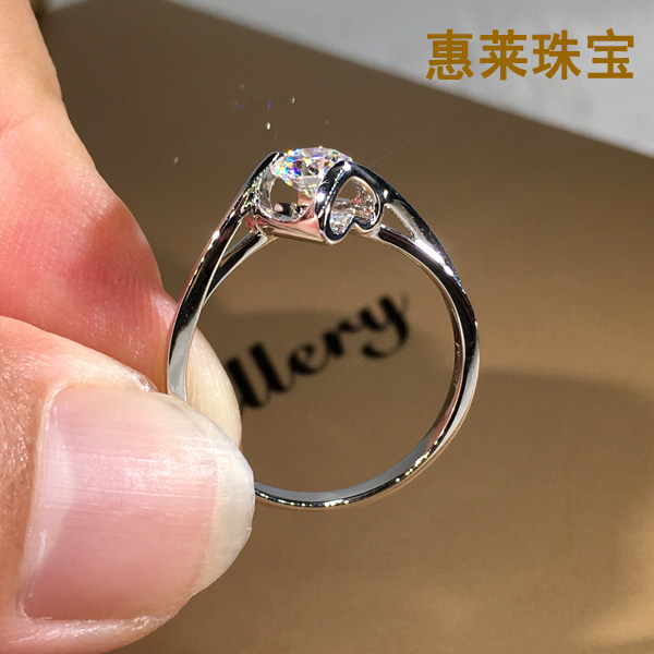 Huilai Jewelry 18K Gold Angel Kiss Diamond Ring Women's Twisted Arm Heart Shape Natural Diamond Women's Wedding Ring