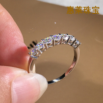 Huilai jewelry 18K white gold rose gold seven diamonds diamond row ring Fashion group set ring protection ring row ring female