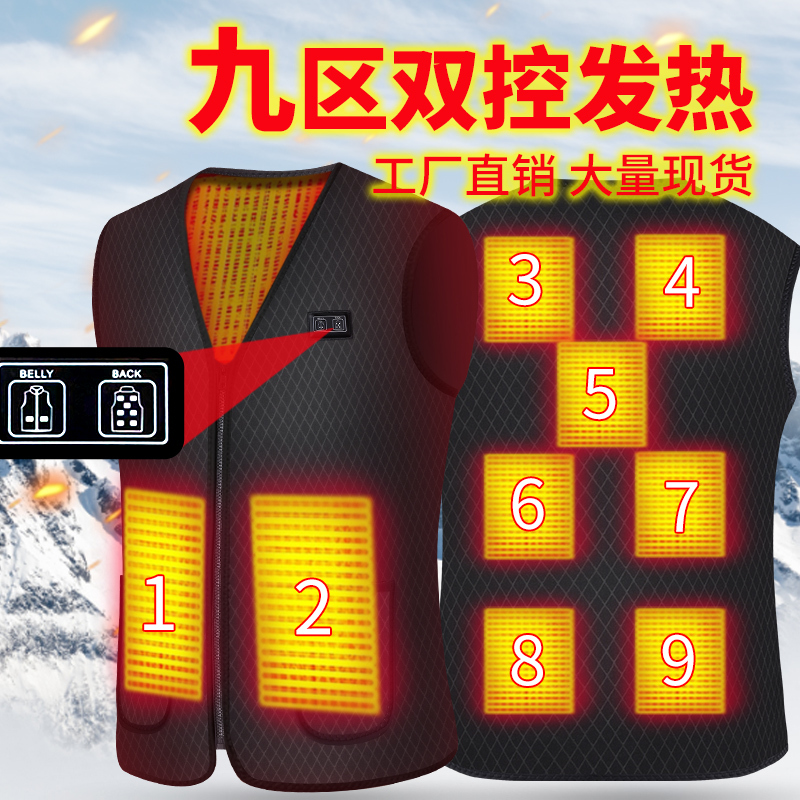 Electric Heating Vest, Smart Heating Vest for Women, Warm Waist Protector, Rechargeable, Self-Heating Clothing, Vest for Men