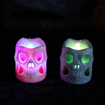  Halloween small gift creative pumpkin candle light night light grimace light decoration bar KTV decoration luminous toy