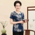 Áo sơ mi nữ trung niên và cao tuổi mùa hè mỏng mẹ áo thun cotton ngắn tay 60-70 tuổi 80 áo sữa mẹ cotton - Quần áo của mẹ áo khoác nữ trung niên Quần áo của mẹ
