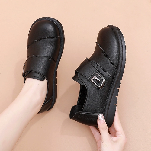 Комфортная обувь для матери, нескользящие туфли для кожаной обуви, осенняя, для среднего возраста, мягкая подошва