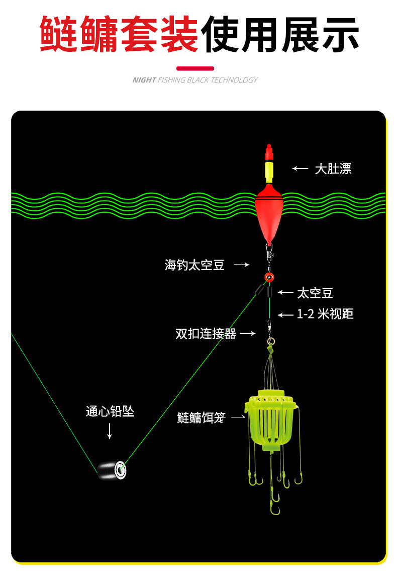 水怪钓笼鲢鳙钓组海竿爆炸钩套装鱼钩水雷大头胖头专用钩钓笼全套-阿里巴巴