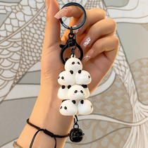 Car keychain cute giant panda souvenir exquisite pendant cartoon Jenga keychain bag pendant￥