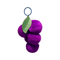 Real Rex Rabbit fur super authentic purple ~ Grape car keychain pendant cute plush ball bag pendant￥