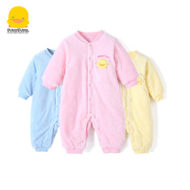 Yellow duckling one-piece baby clothes Autumn and winter thickened mens and womens baby clothes plus cotton padded coat newborn clothing