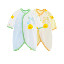 Yellow duckling birth clothes male and female baby butterfly clothes baby cotton summer thin sheet 0 - 3 - 6 months hay
