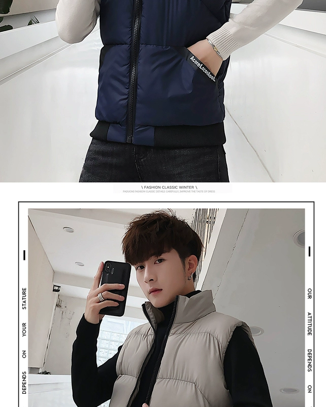 Áo khoác cotton mùa đông nam áo khoác mùa thu và mùa đông Hàn Quốc của xu hướng áo khoác nam giản dị