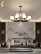 New Chinese-Style Chandelier, All-Copper Living Room Lamp, Simple Dining Room Lamp, Jade Enamel Bedroom Lamp, Elegant Chinese-Style Chandelier