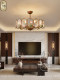 Song-Style Aesthetic Chandelier with Enamel Color for Dining Room and Study, High-End New Chinese-Style Living Room Lighting, French Mid-Century Style Chandelier