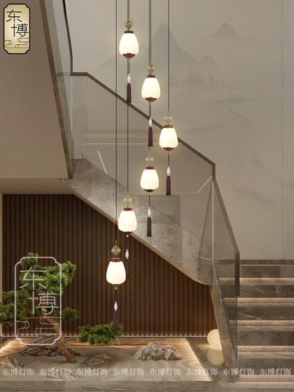 Song-Style Aesthetic Restaurant Pendant Light, Long Strip, All-Copper, Solid Wood, Study Room, Bar Counter, New Chinese Style, High-End Zen Tea Room Pendant Light