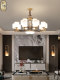New Chinese-Style Chandelier, All-Copper Living Room Lamp, Dining Room and Bedroom Main Light, Chinese-Style High-End and Grand Villa Model Room Lighting Fixtures