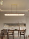 Song-Style Aesthetic Restaurant Chandelier, New Chinese-Style Retro Solid Wood Linear Tea Room Lamp, Study Room, Dining Room, Staircase Lighting Fixtures