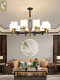 New Chinese-Style Chandelier, Living Room Lamp, All-Copper Lighting Fixture, Chinese Style Modern Minimalist Dining Room Bedroom Lamp, Elegant and Luxurious Lighting