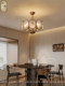 Song-Style Aesthetic Chandelier with Enamel Color for Dining Room and Study, High-End New Chinese-Style Living Room Lighting, French Mid-Century Style Chandelier