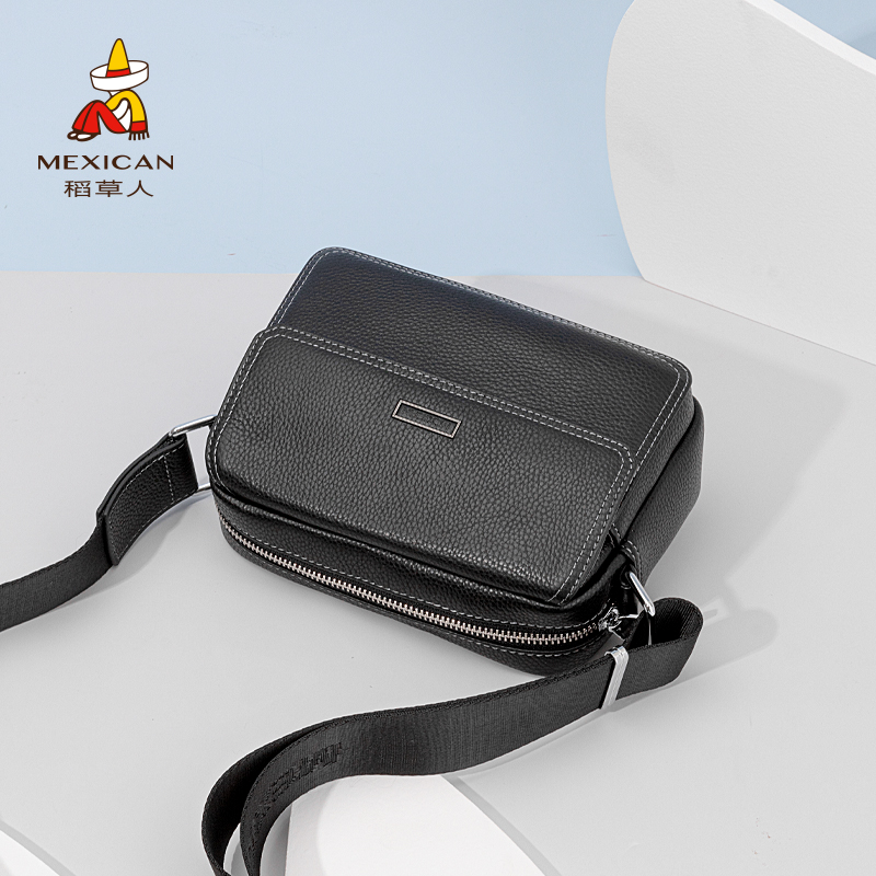 Mexican Scarecrow 2021 New Leather Men's Bag Business Small Square Bag Men's Casual Leather Messenger Shoulder Bag