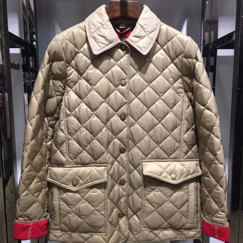 High-Quality Women's Quilted Cotton Coat, Slightly Longer Style, Lightweight Fabric, Wool Lining, Plaid Jacket, Thick Outerwear