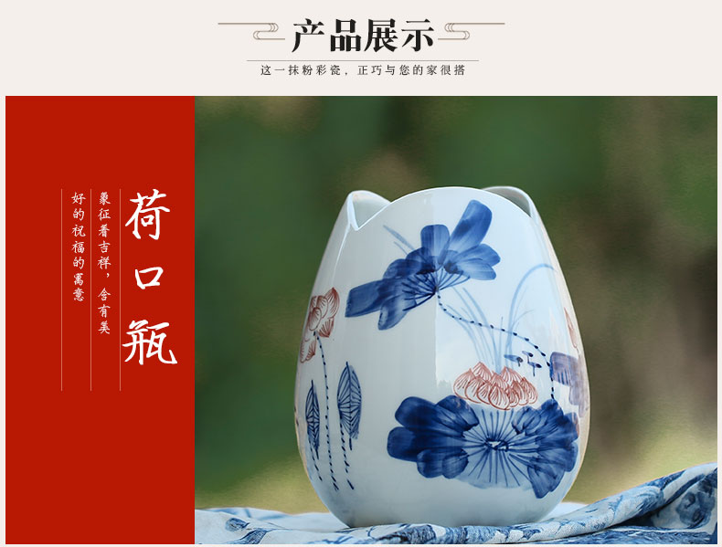 Hydroponic floret bottle of jingdezhen ceramic vase hand - made of new wine small retro flower arranging the sitting room is contracted furnishing articles