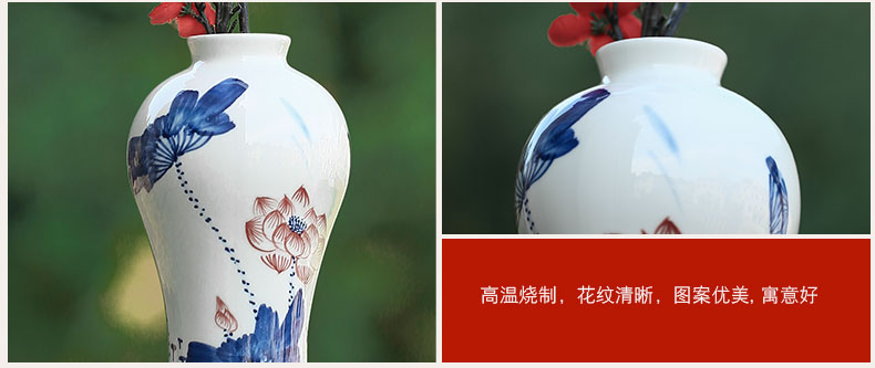 Jingdezhen ceramic hand - made porcelain vases, I and contracted household act the role ofing is tasted China lotus scenery figure