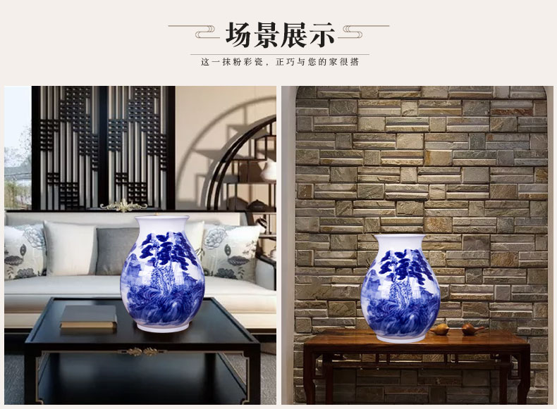 The Master of jingdezhen ceramics by hand draw blue and white porcelain vase peony pomegranate bottles of jade pool rich ancient frame furnishing articles