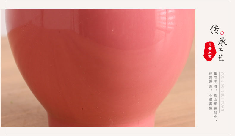 Jingdezhen ceramics pink antique vases, flower implement I and contracted sitting room place, home decoration process