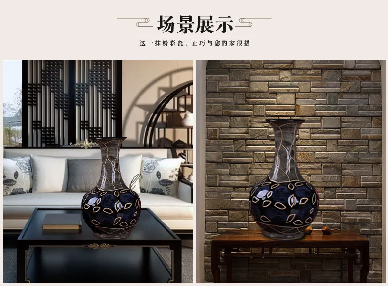 Jingdezhen ceramic vase archaize sitting room adornment rich ancient frame decorative furnishing articles furnishing articles of Chinese style household up with porcelain