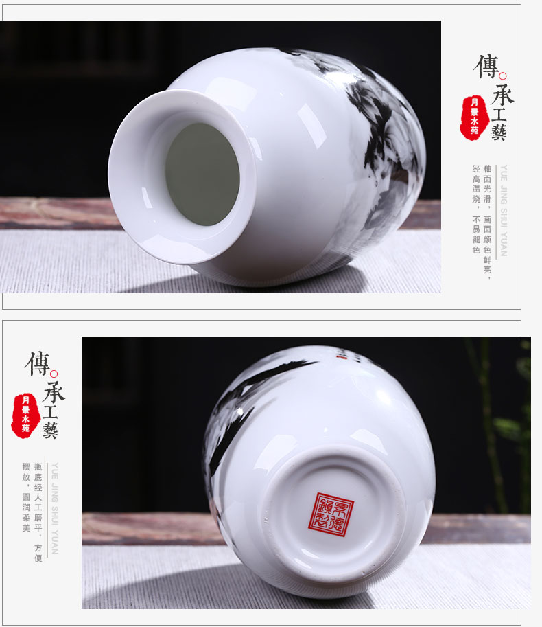 Jingdezhen ceramic vase three - piece of new Chinese style living room home wine ark, adornment flower arranging office furnishing articles