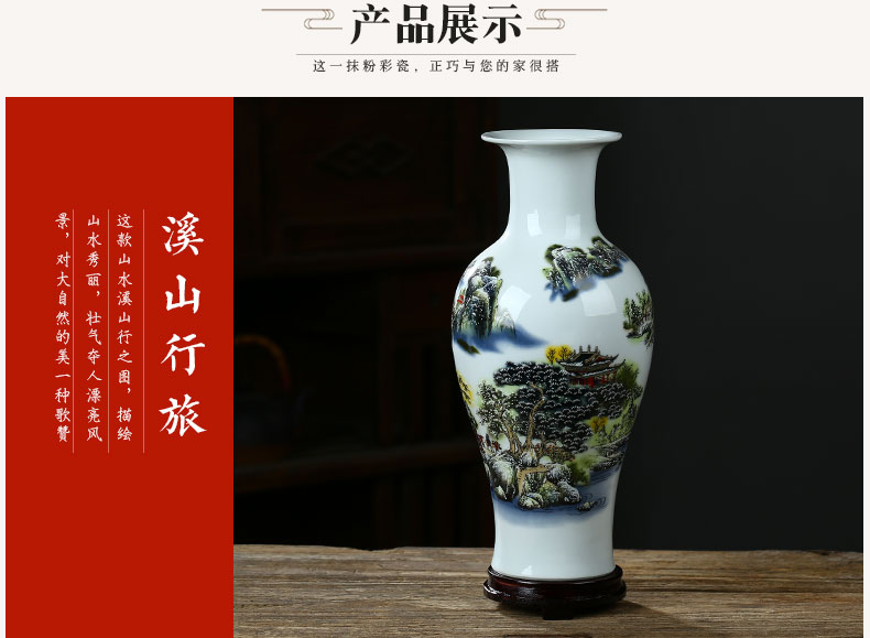 Blue and white porcelain of jingdezhen ceramics flower arranging antique vase lucky bamboo living room TV cabinet craft ornaments furnishing articles