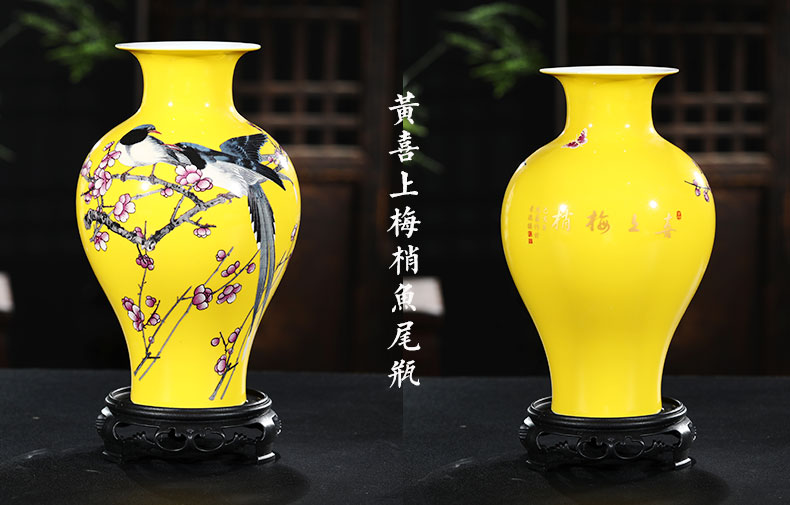 Porcelain of jingdezhen ceramics and enamel vase Chinese rich ancient frame wine sitting room adornment handicraft furnishing articles