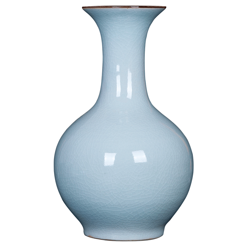 Jingdezhen ceramics antique vase shadow blue glaze up crack sitting room home decoration handicraft decoration furnishing articles