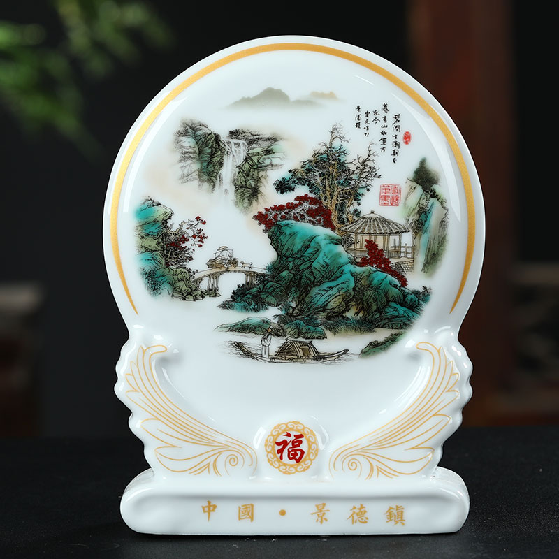 Jingdezhen ceramics prosperous adornment dish by dish plate Chinese wine sitting room adornment handicraft furnishing articles